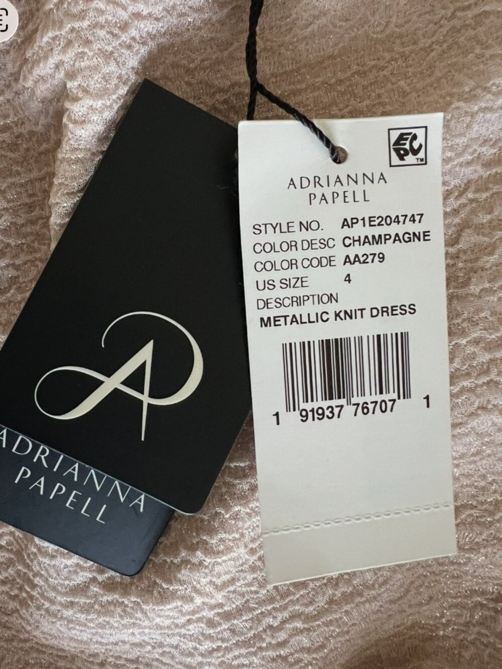 Adrianna Papell NEW Metallic Knit Maxi Dress/Gown In Champagne Size 4 - Picture 13 of 16